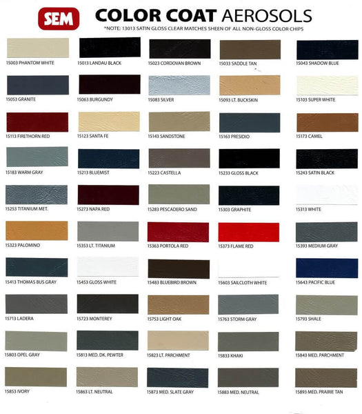 Sems Color Coat Aerosols upholsterycentral